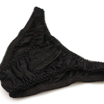 La-Pomme NHK fabric ultra-shallow nano half-back shorts with beautiful lace 319245