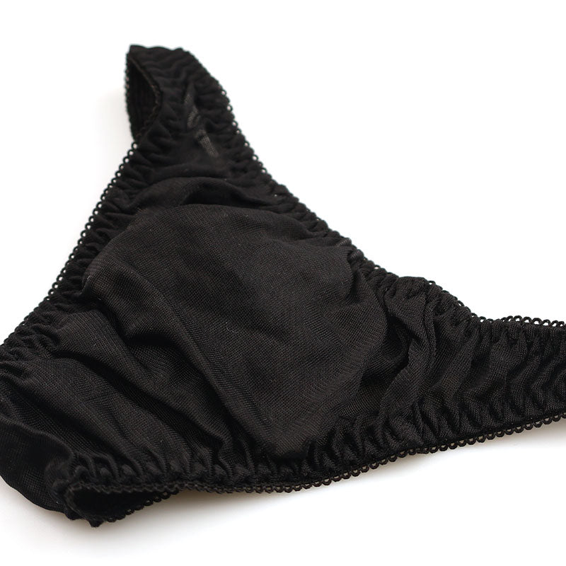 La-Pomme NHK fabric ultra-shallow nano half-back shorts with beautiful lace 319245