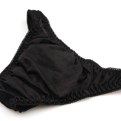 La-Pomme NHK fabric ultra-shallow nano half-back shorts with beautiful lace 319245