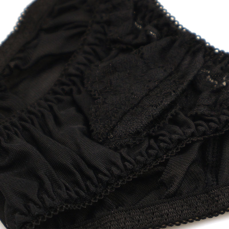La-Pomme NHK fabric ultra-shallow nano half-back shorts with beautiful lace 319245