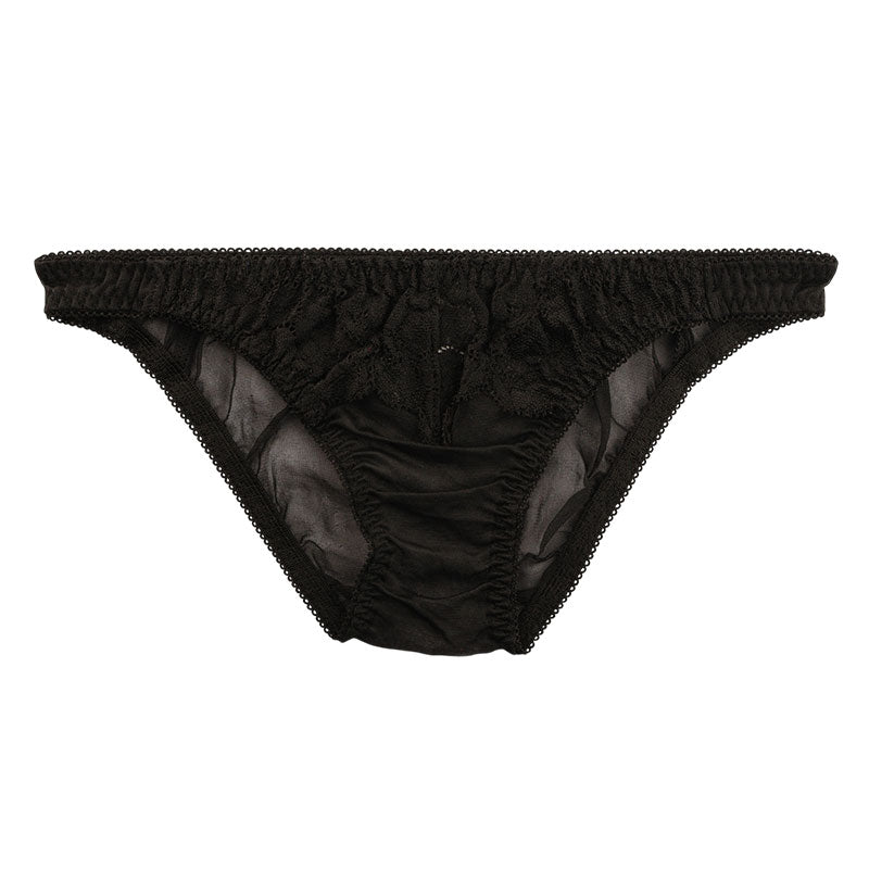 La-Pomme 20 Half-Fabric Full Back Sheer x Lace Low-Rise Type M-L Two Sizes 320108