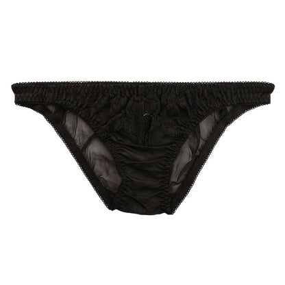 La-Pomme 20 Half-Fabric Full Back Sheer x Lace Low-Rise Type M-L Two Sizes 320108