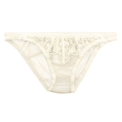 La-Pomme 20 Half-Fabric Full Back Sheer x Lace Low-Rise Type M-L Two Sizes 320108