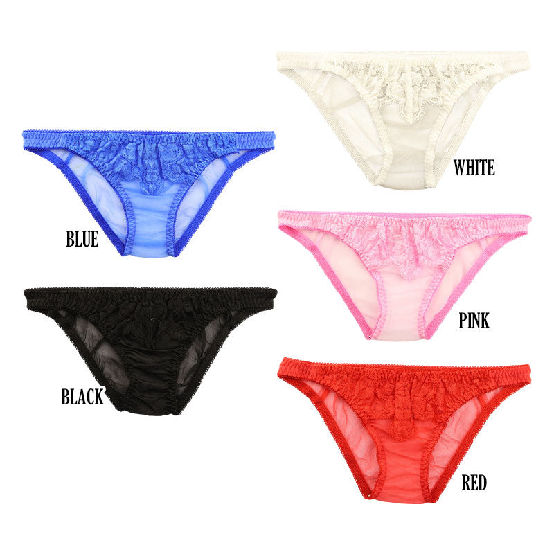 ラ・ポーム 20ハーフ生地 フルバック シースルー×レース ローライズタイプ M〜Lの2サイズ 320108