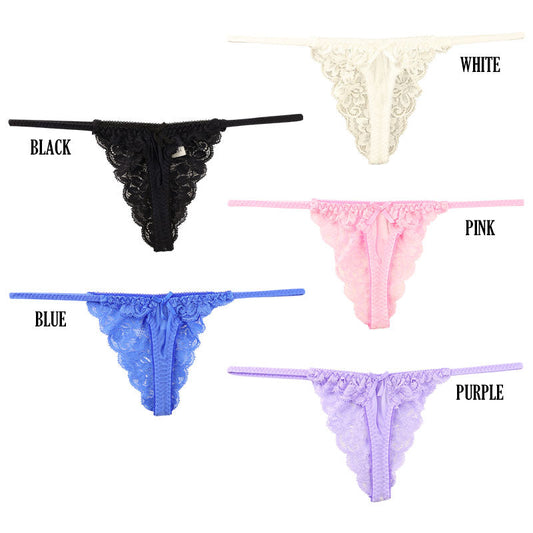 La Paume Sheer, lightweight and bold Half-back shorts with T-front and lace design 320110