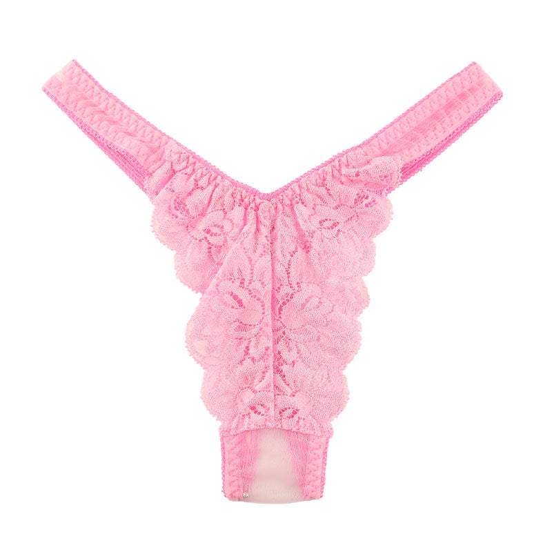 La Paum Gorgeous Lace &amp; Sheer T-Back Panties, Lightweight 20 Half Material, 320117