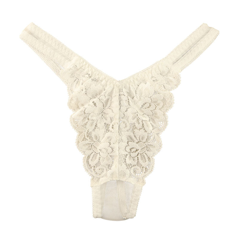 La Paum Gorgeous Lace &amp; Sheer T-Back Panties, Lightweight 20 Half Material, 320117