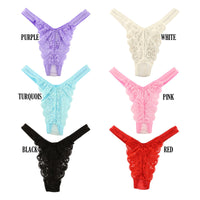 La Paum Gorgeous Lace &amp; Sheer T-Back Panties, Lightweight 20 Half Material, 320117