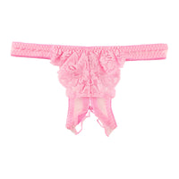 ラ・ポーム シースルー＆レース オープンクロッチTバックショーツ 320119