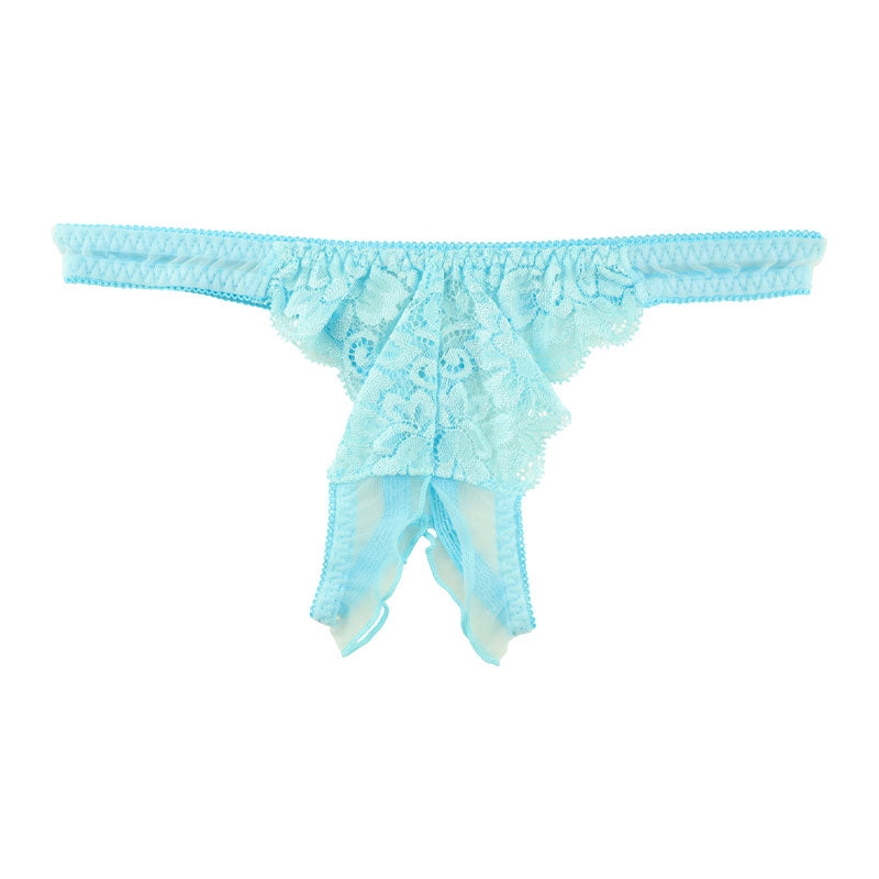 ラ・ポーム シースルー＆レース オープンクロッチTバックショーツ 320119