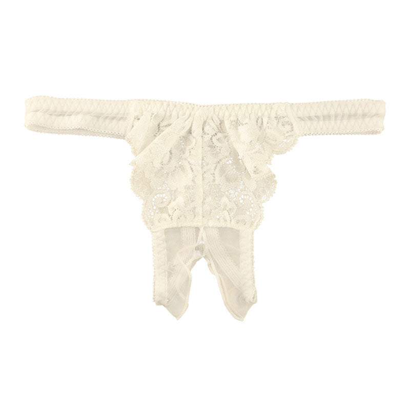 ラ・ポーム シースルー＆レース オープンクロッチTバックショーツ 320119