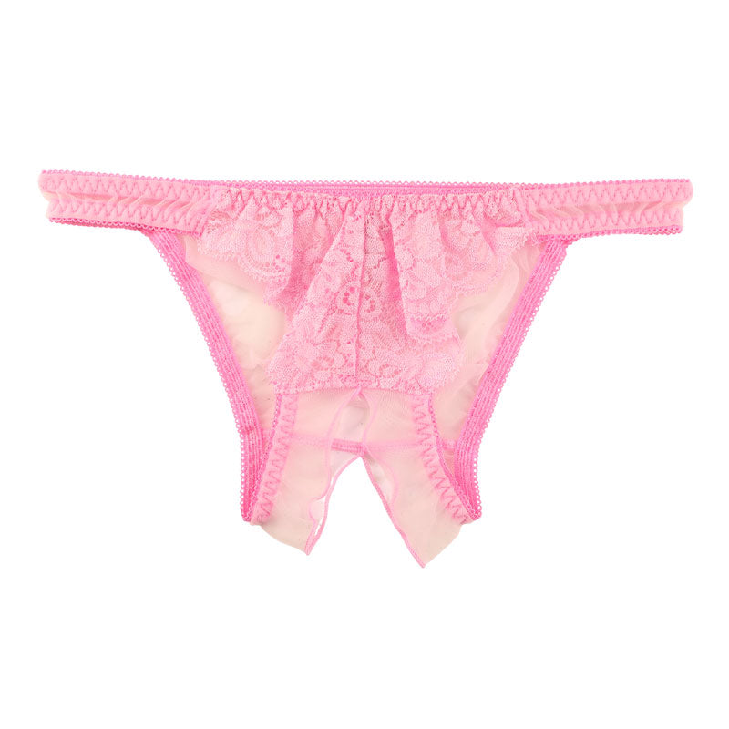 ラ・ポーム シースルー＆レース オープンクロッチフルバックショーツ 320120