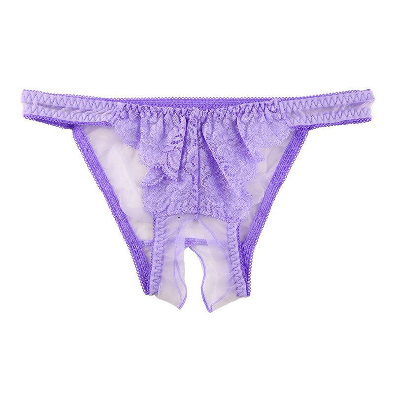 ラ・ポーム シースルー＆レース オープンクロッチフルバックショーツ 320120