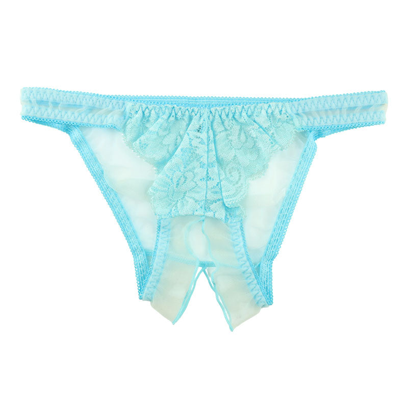 ラ・ポーム シースルー＆レース オープンクロッチフルバックショーツ 320120