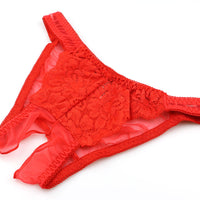 ラ・ポーム シースルー＆レース オープンクロッチフルバックショーツ 320120