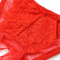 ラ・ポーム シースルー＆レース オープンクロッチフルバックショーツ 320120