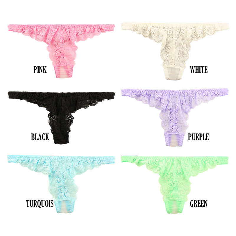 ラ・ポーム エアリーシースルー×ストレッチレース Tバックショーツ 320124