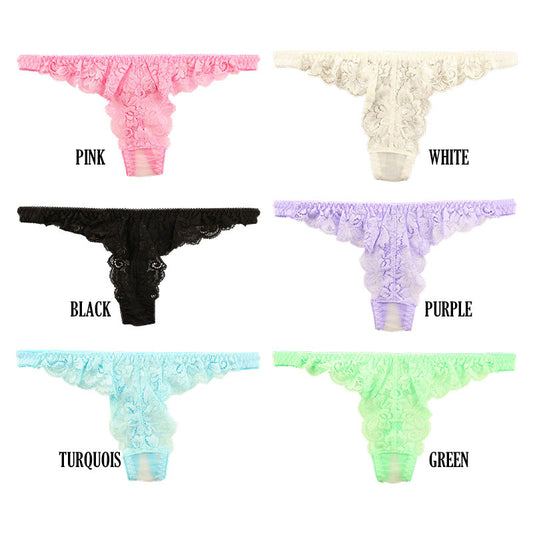 La Pomme Airy See-Through x Stretch Lace T-Back Shorts 320124