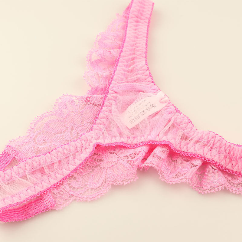 ラ・ポーム エアリーシースルー×ストレッチレース Tバックショーツ 320124