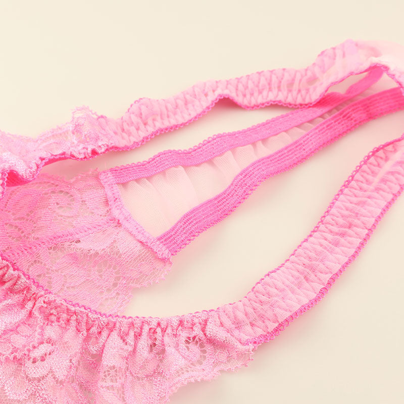 ラ・ポーム エアリーシースルー×ストレッチレース Tバックショーツ 320124