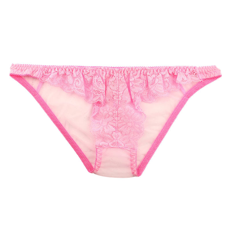 La Paum Airy See-Through x Stretch Lace Full-Back Shorts 320125