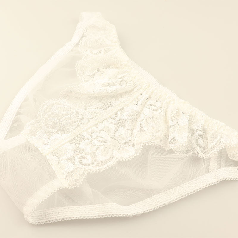 La Paum Airy See-Through x Stretch Lace Full-Back Shorts 320125
