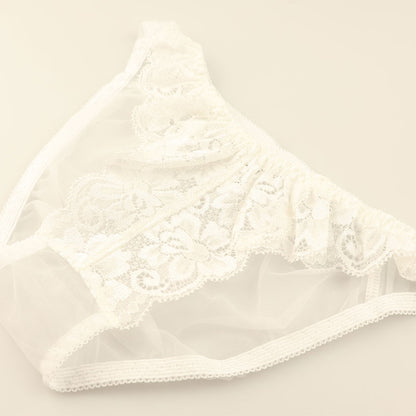 La Paum Airy See-Through x Stretch Lace Full-Back Shorts 320125