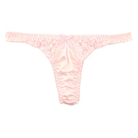 La Paum Women's T-Back Panties Made with Glossy Felica Fabric and Sheer Lace. Elegant and Sexy, Comfortable Fit, Perfect for Everyday Underwear or Special Occasions. Product Number: 321236