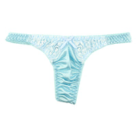 La Paum Women's T-Back Panties Made with Glossy Felica Fabric and Sheer Lace. Elegant and Sexy, Comfortable Fit, Perfect for Everyday Underwear or Special Occasions. Product Number: 321236