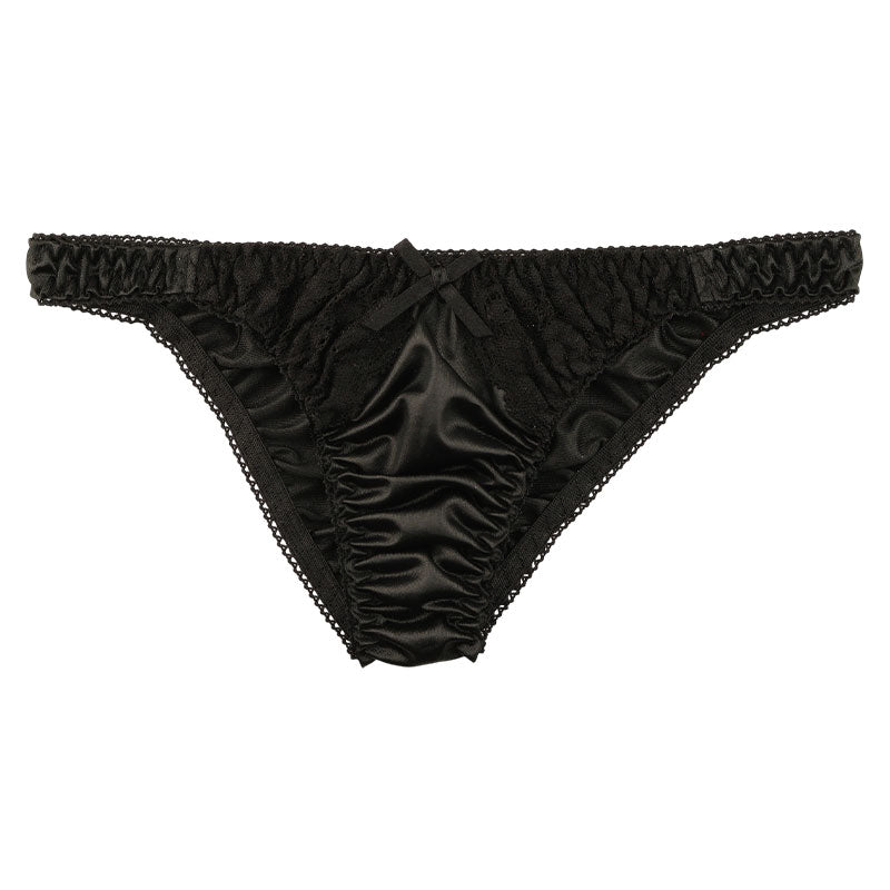 ラ・ポーム 光沢フェリカ生地 レディースハーフバックショーツ 透け感レース使用 エレガントでセクシー 快適フィット 日常下着や特別な日の衣装に 321237