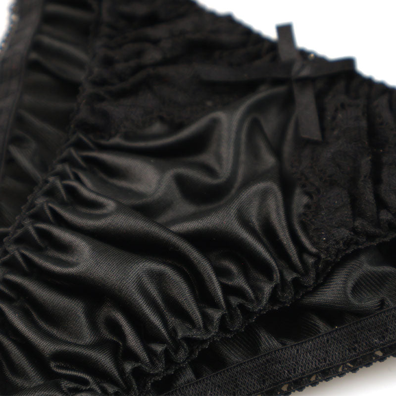 ラ・ポーム 光沢フェリカ生地 レディースハーフバックショーツ 透け感レース使用 エレガントでセクシー 快適フィット 日常下着や特別な日の衣装に 321237