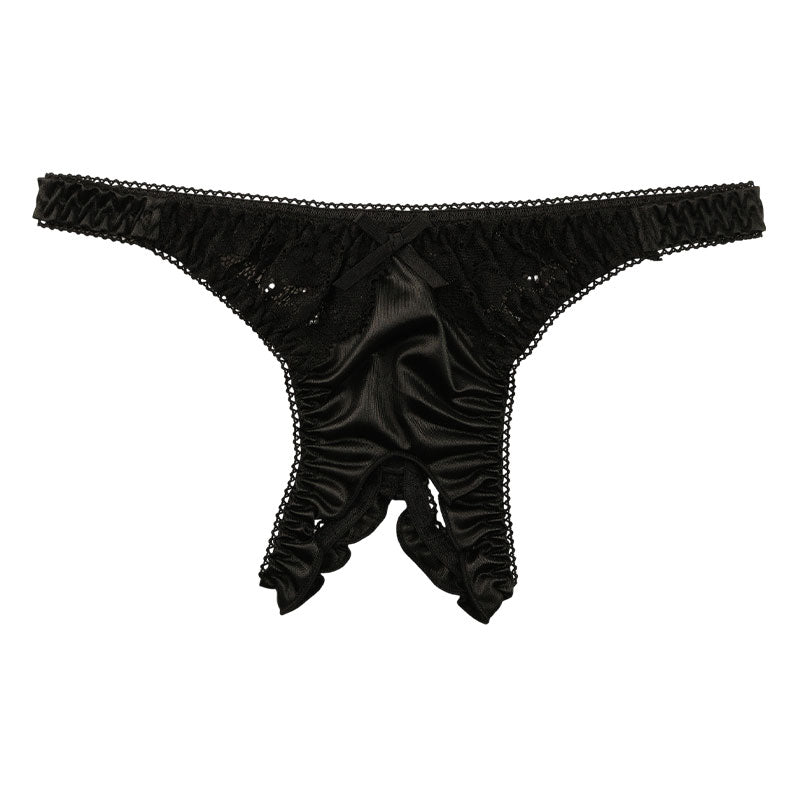 ラ・ポーム スタイリッシュ 股ワレTバック 光沢フェリカ×美レース使用 321238