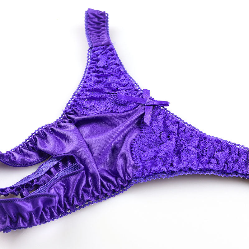 ラ・ポーム スタイリッシュ 股ワレTバック 光沢フェリカ×美レース使用 321238