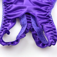 ラ・ポーム スタイリッシュ 股ワレTバック 光沢フェリカ×美レース使用 321238