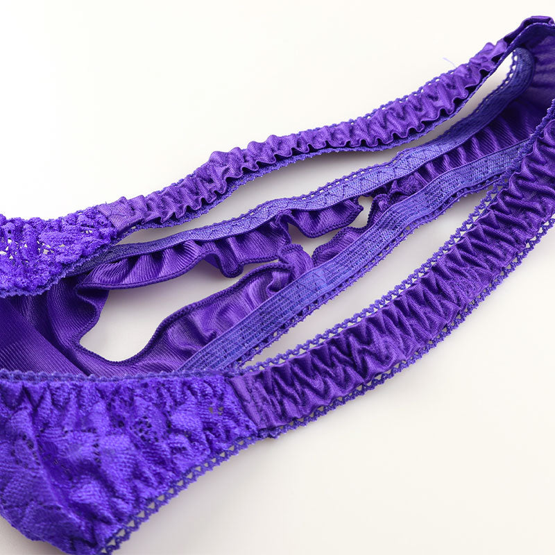 ラ・ポーム スタイリッシュ 股ワレTバック 光沢フェリカ×美レース使用 321238