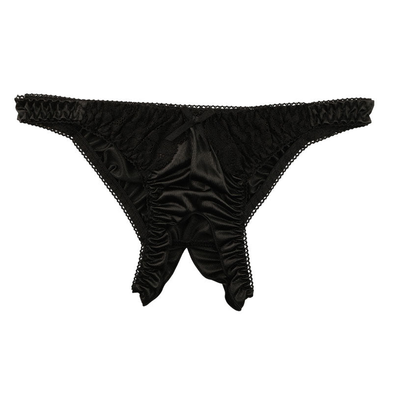 ラ・ポーム スタイリッシュ 股ワレハーフバック 光沢フェリカ×美レース使用 321239