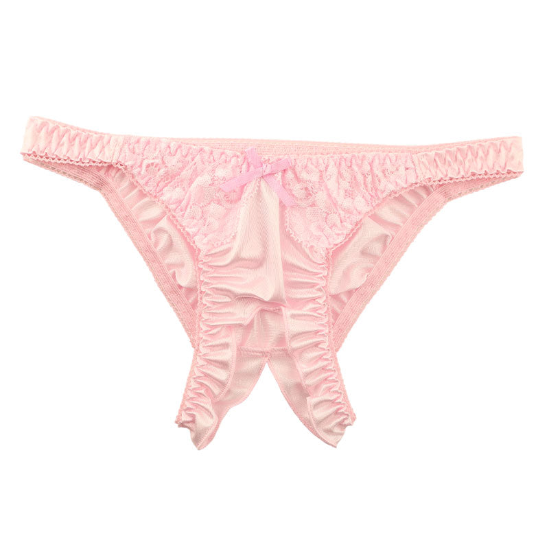 ラ・ポーム スタイリッシュ 股ワレハーフバック 光沢フェリカ×美レース使用 321239