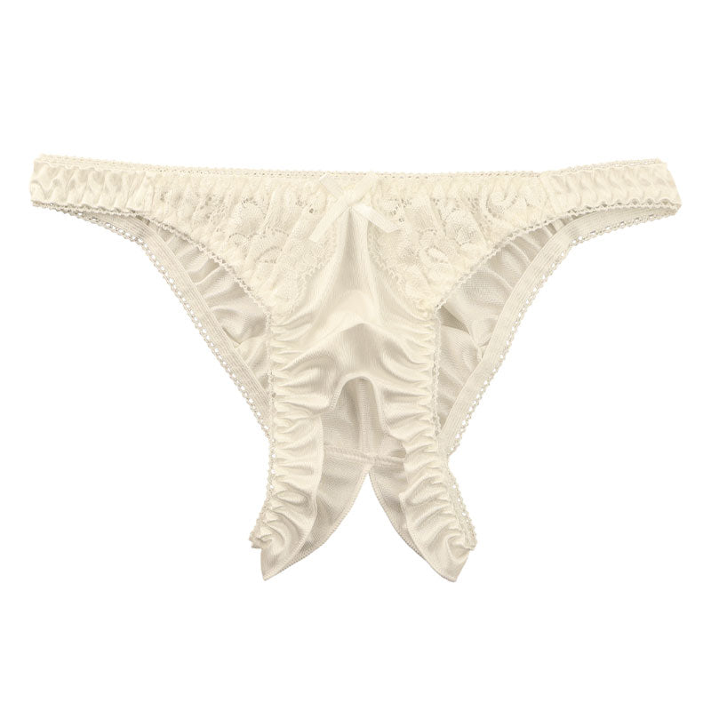 ラ・ポーム スタイリッシュ 股ワレハーフバック 光沢フェリカ×美レース使用 321239