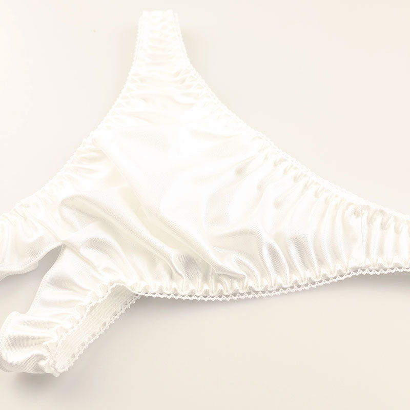 ラ・ポーム スタイリッシュ 股ワレハーフバック 光沢フェリカ×美レース使用 321239