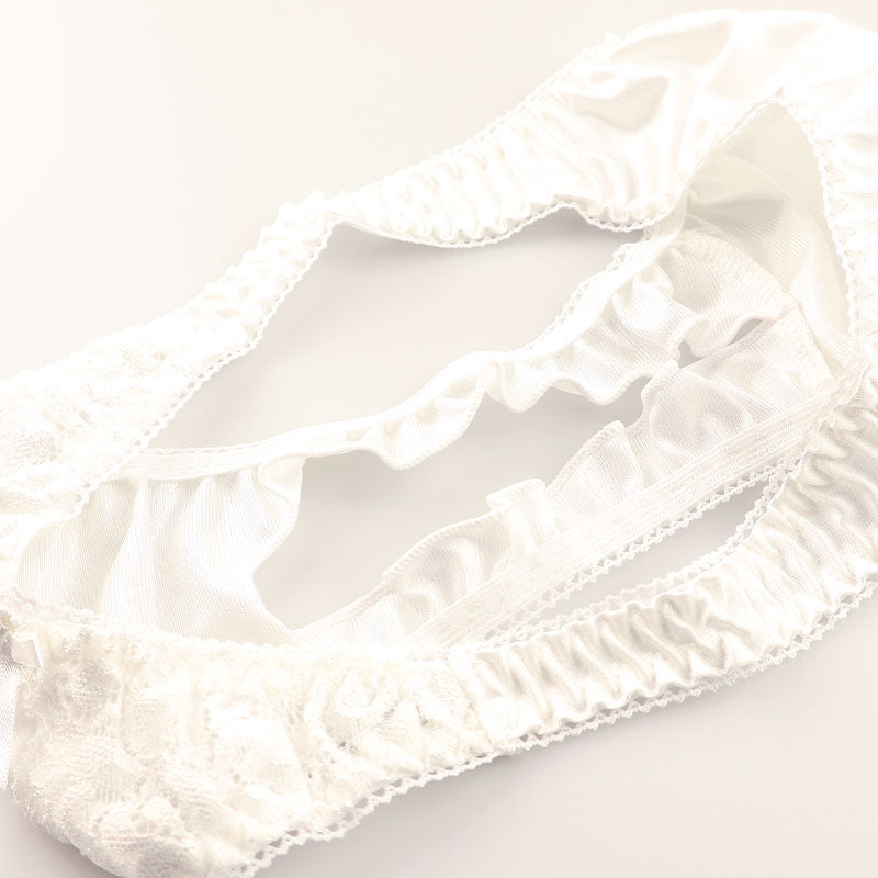 ラ・ポーム スタイリッシュ 股ワレハーフバック 光沢フェリカ×美レース使用 321239