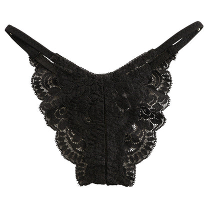 [OUTLET] La-Pomme Stretch Lace Sexy and Provocative Crotchless Half-Back Shorts 321244
