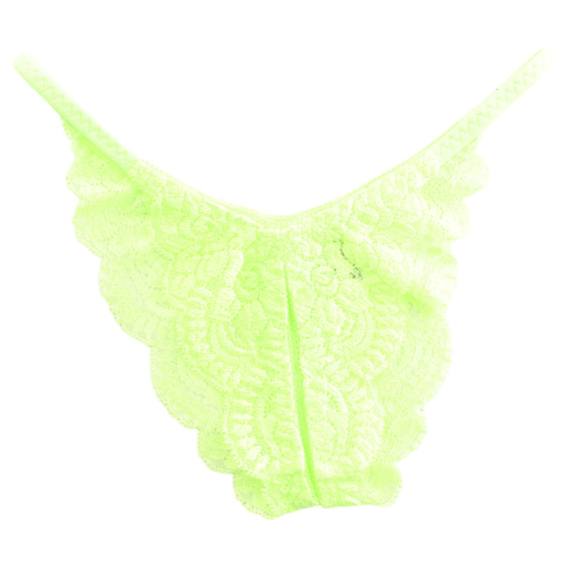 [OUTLET] La-Pomme Stretch Lace Sexy and Provocative Crotchless Half-Back Shorts 321244