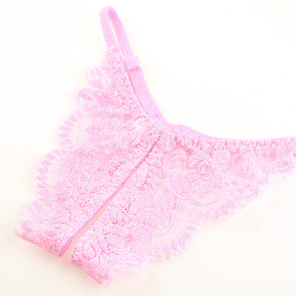 [OUTLET] La-Pomme Stretch Lace Sexy and Provocative Crotchless Half-Back Shorts 321244