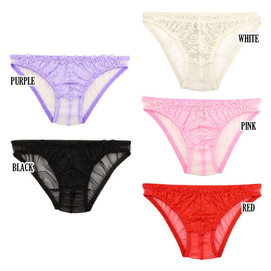 La Paume's airy full-back shorts with a sheer and lace look, made from 20 half material, 321246