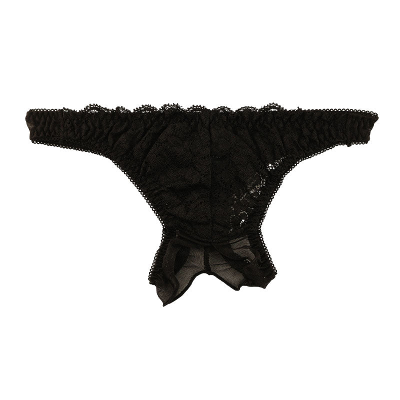 ラ・ポーム 軽やかふんわりTバックショーツ 股ワレデザイン レース＆シースルー 321247