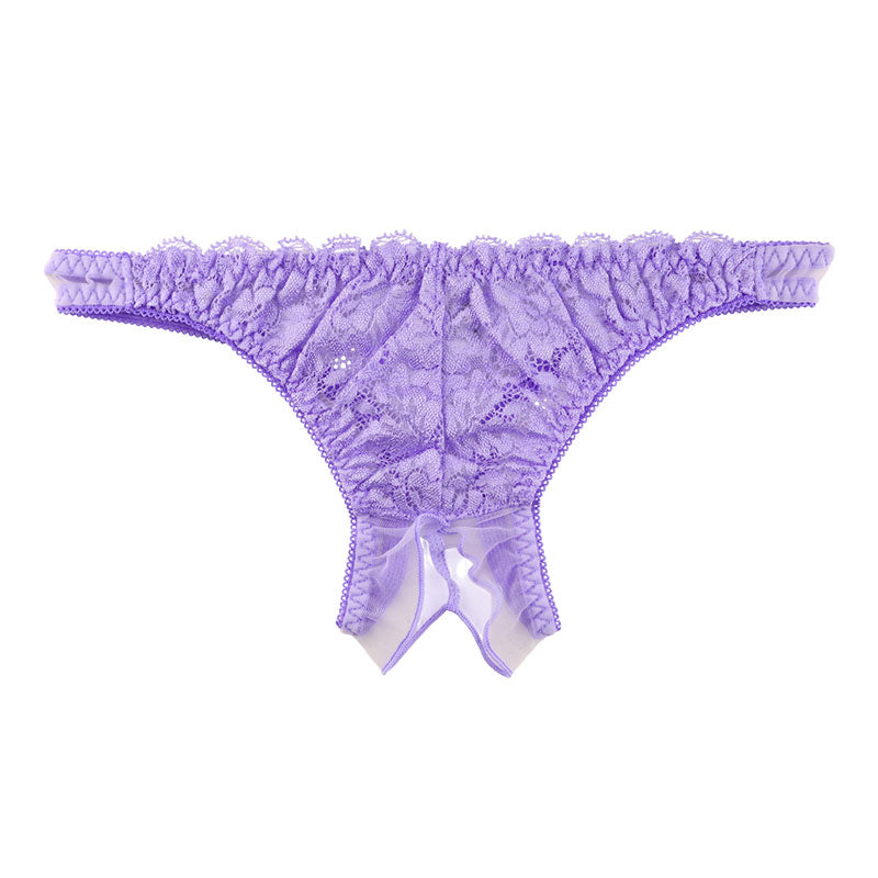 ラ・ポーム 軽やかふんわりTバックショーツ 股ワレデザイン レース＆シースルー 321247