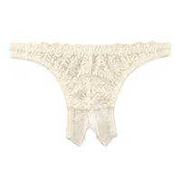 ラ・ポーム 軽やかふんわりTバックショーツ 股ワレデザイン レース＆シースルー 321247