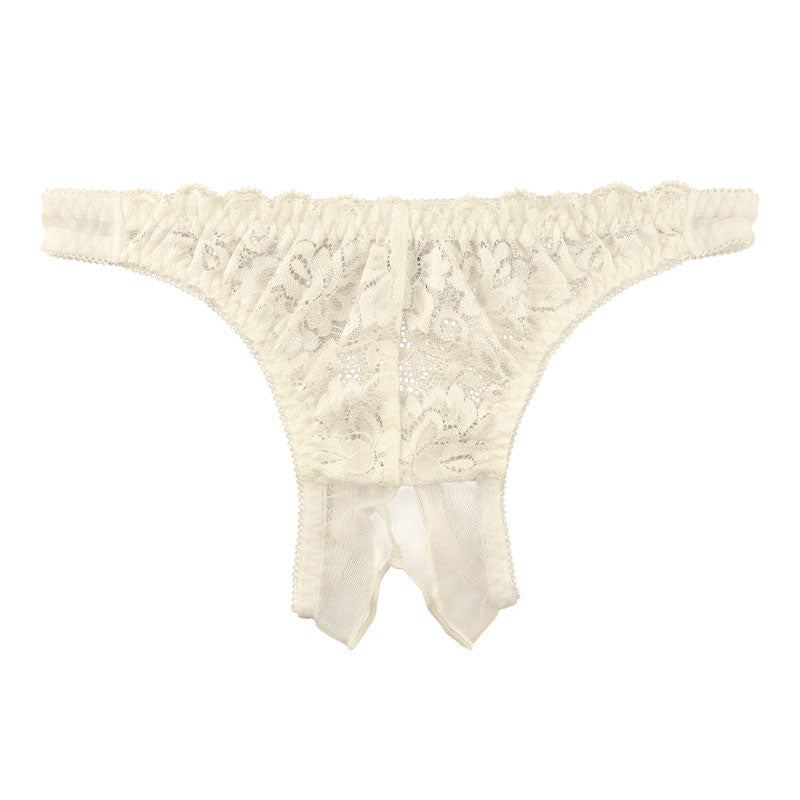 ラ・ポーム 軽やかふんわりTバックショーツ 股ワレデザイン レース＆シースルー 321247