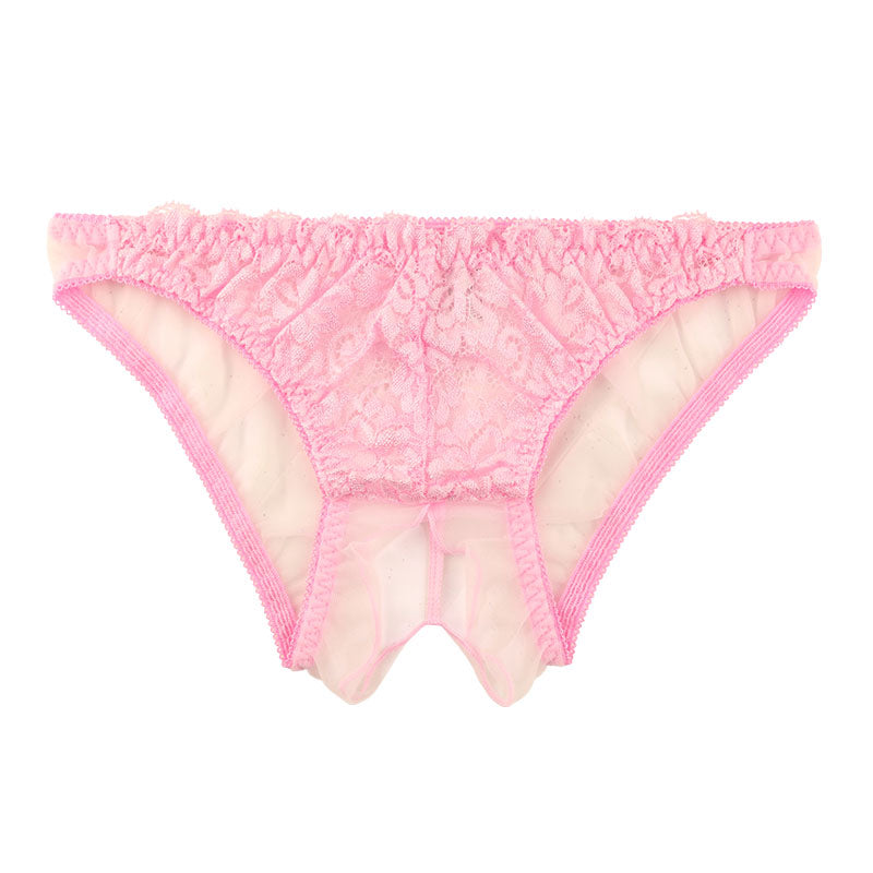 ラ・ポーム 軽やかふんわりフルバックショーツ 股ワレデザイン レース＆シースルー 321248