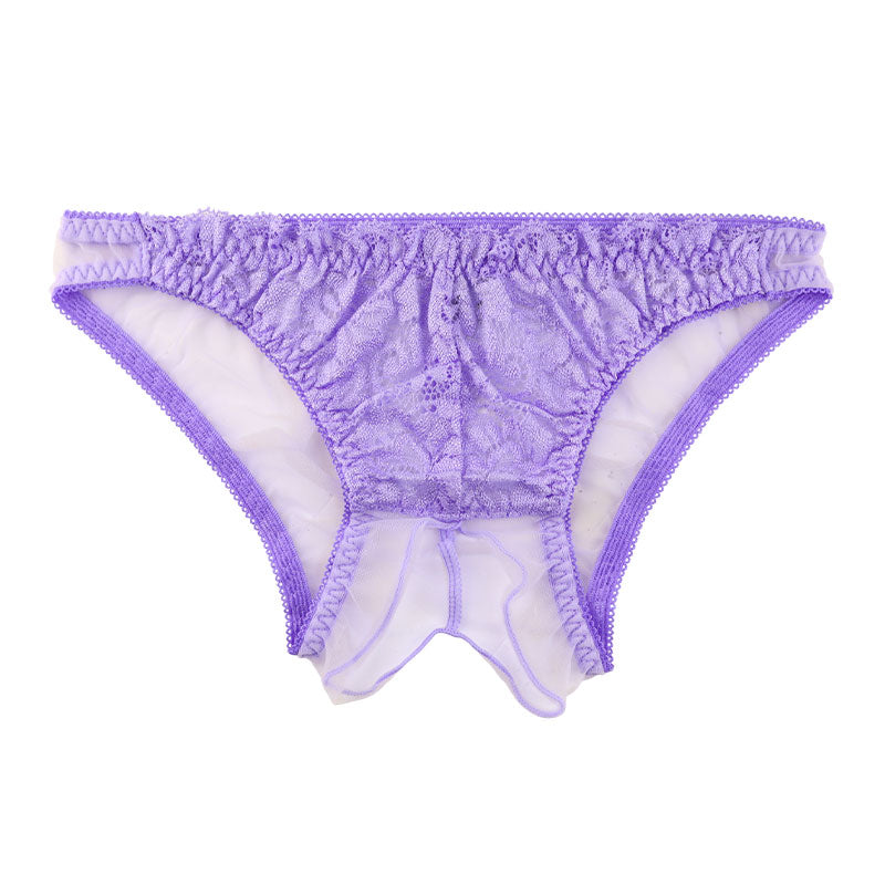 ラ・ポーム 軽やかふんわりフルバックショーツ 股ワレデザイン レース＆シースルー 321248